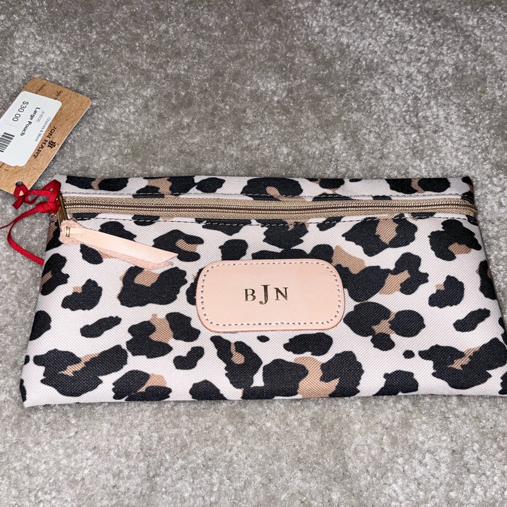 New Large Jon Hart Zipper Pouch Leopard